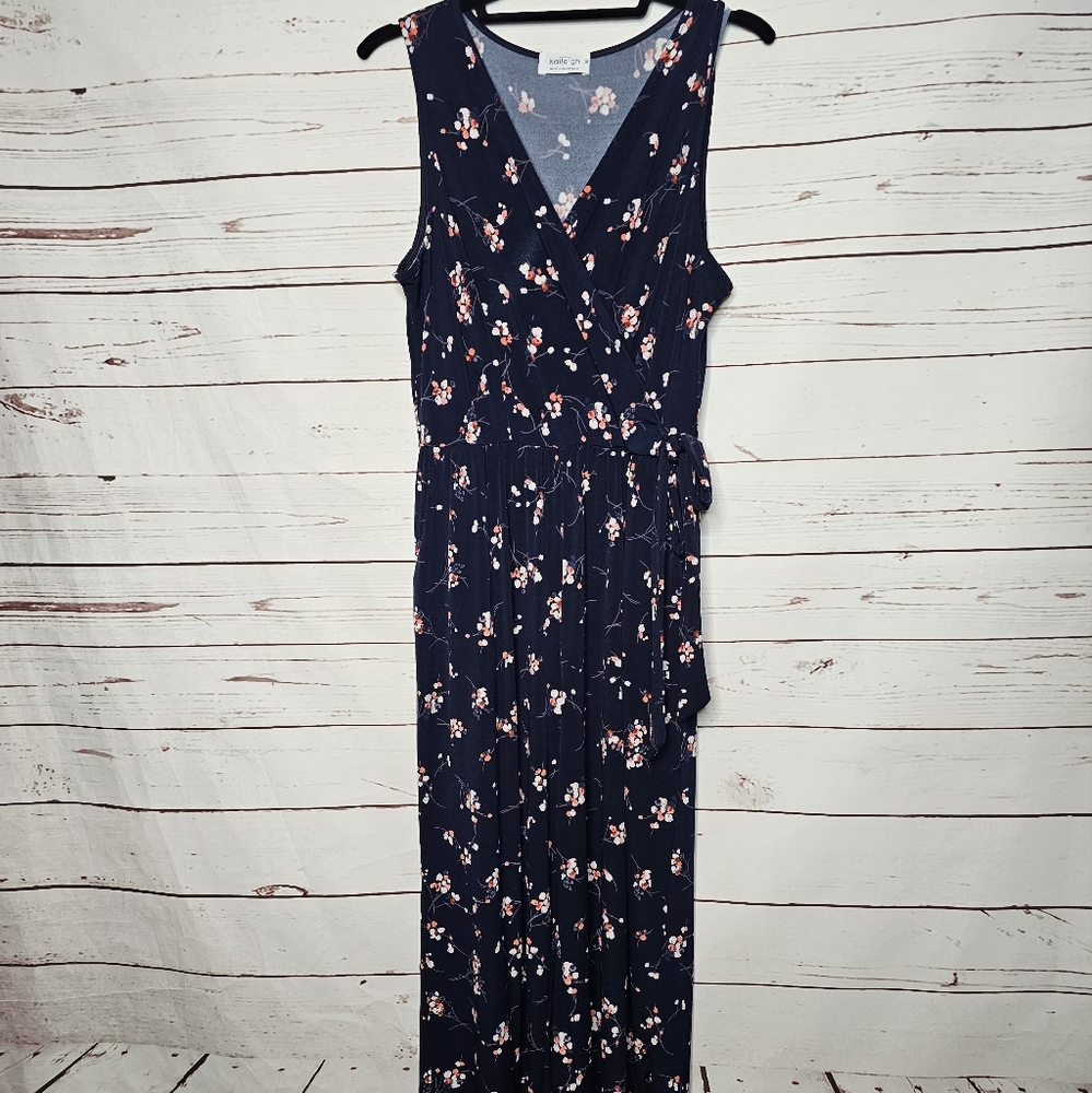 Kaileigh Floral Faux Wrap Wide Leg Jumpsuit - Picture 3 of 16